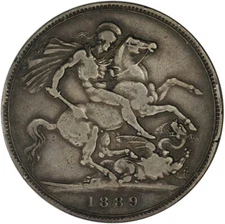 1889 Great Britain Silver Crown - Cleaned
