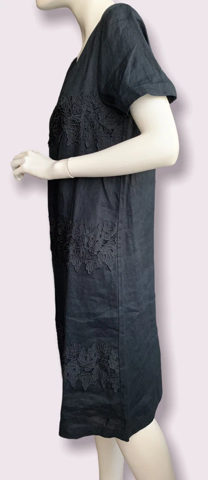 Superbe Robe Noire de Cérémonie en Lin - MIMI-MUA - Taille S - Photo 3/4