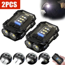 2PCS Mini Flashlight LED COB Magnetic Work Torch Light USB Rechargeable Portable