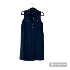 Tommy Hilfiger Linen Blend Navy Blue Sleeveless Mini Dress Size 4