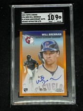 2023 Topps Chrome Platinum Anniv Orange 🍊 Rookie Auto Will Brennan!🔥 /25 SGC 