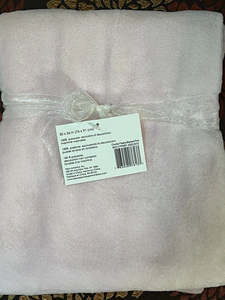 NEW BEANSPROUT BLANKET SOLID PINK APPLIQUÉD CIRCLE FLOWER RAINBOW DISCONTINUED Foto 4 de 4