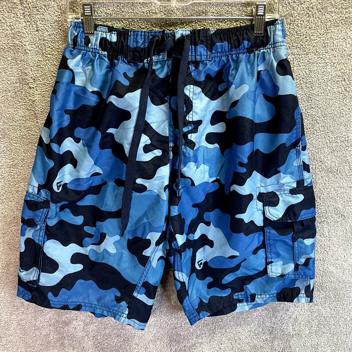 Kanu Surf Swim Trunks Mens Large Blue Camo Board Shorts Beach Surf
