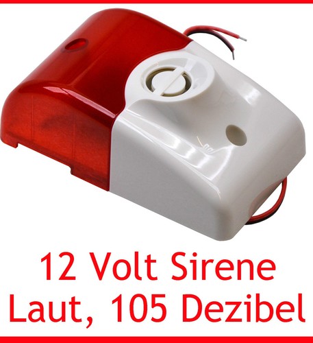 Siren With Alarm Light 105 Decibel 12V 12 Volt UV Resistant Simple