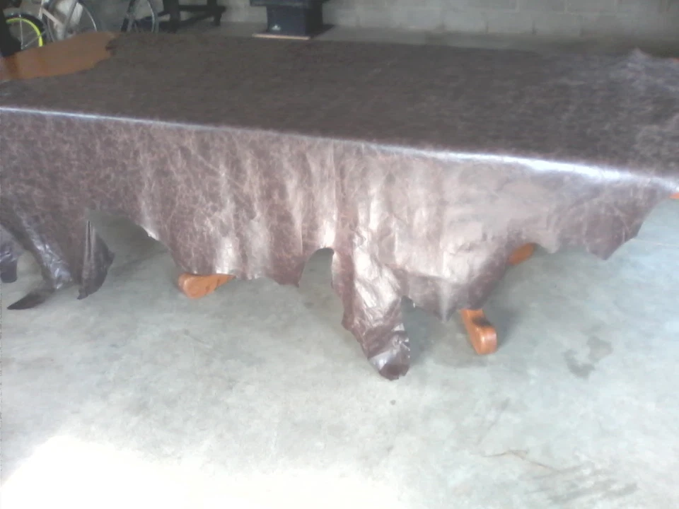 A Cuero Piel de Vaca Piel de Vaca Completa Capri Málaga Cuero Marrón Piel de Vaca Tapicería Foto 4 de 4