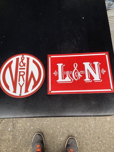 Railroad Signs x2 Metal not Tin
