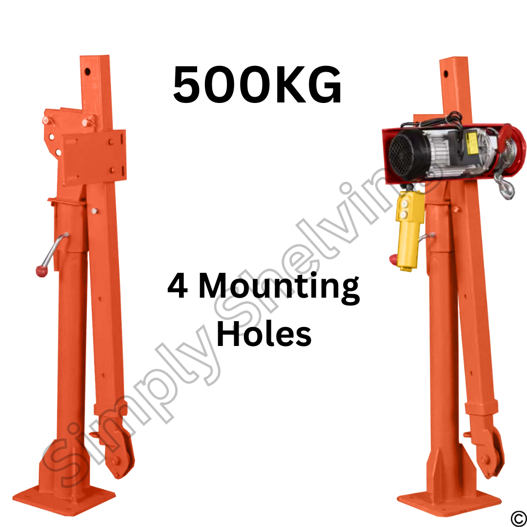 Jib Crane UTE 500kg Electric Hoist Winch 12V 360 Degree Engine Car