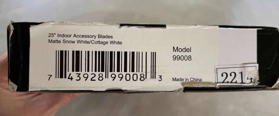 Casablanca 25" Mate Blancanieves/Blanco Casablanca Repuesto Aspas Ventilador Modelo 99008 Foto 3 de 3