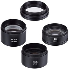AmScope 0.5X to 2X Barlow Lens Set For SM Series Stereo Microscopes w 48mm mount