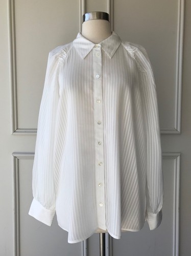 gathered sleeve blouse shirt white 