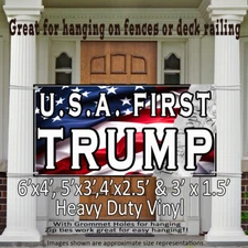 USA FIRST~TRUMP Large Heavy duty America First MAGA #47 banner yard sign USA 1st