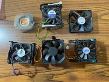 Lot of 6 CPU & Case Fans with Heatsinks Intel AVC Foxconn HP Delta Mixed
