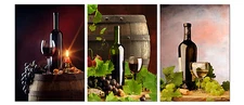 Wine/Barrel/Bottle Framed/mounted on fiberboard canvas print/purpassed stretched