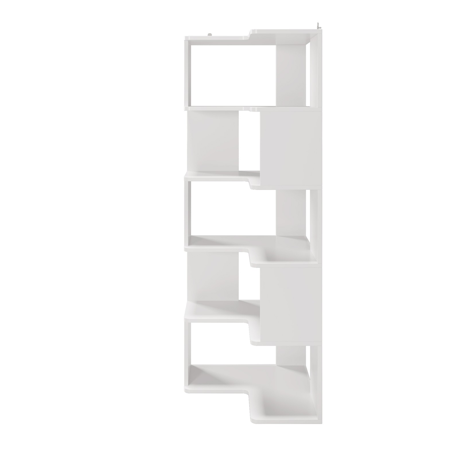 Corner Book Shelf - 6 Tier Corner Bookshelf Etagere Bookcase with Baffle White