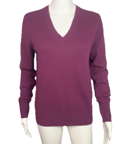 State Fusio Merino Wool Cashmere Sweater V Neck Pulli Magenta Damen Medium - Bild 1 von 6