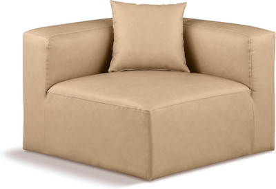 Modern Tan Vegan Leather Corner Chair - Modular & Versatile Design