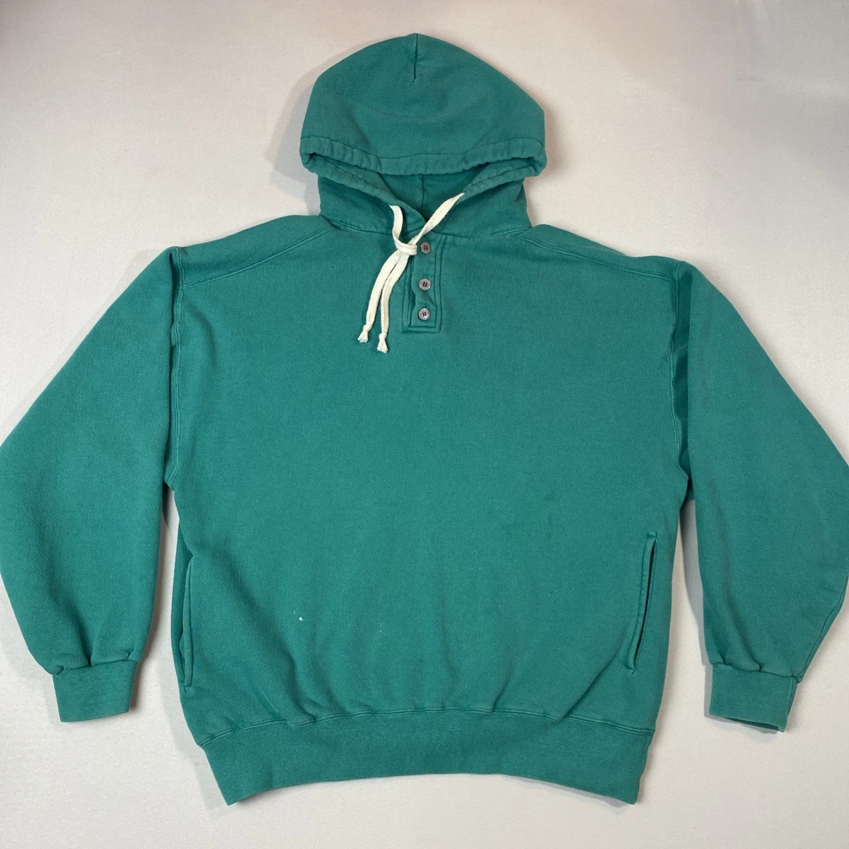 Sweat à Capuche Russell Zippé – Homme – Taille M – Vert Délavé