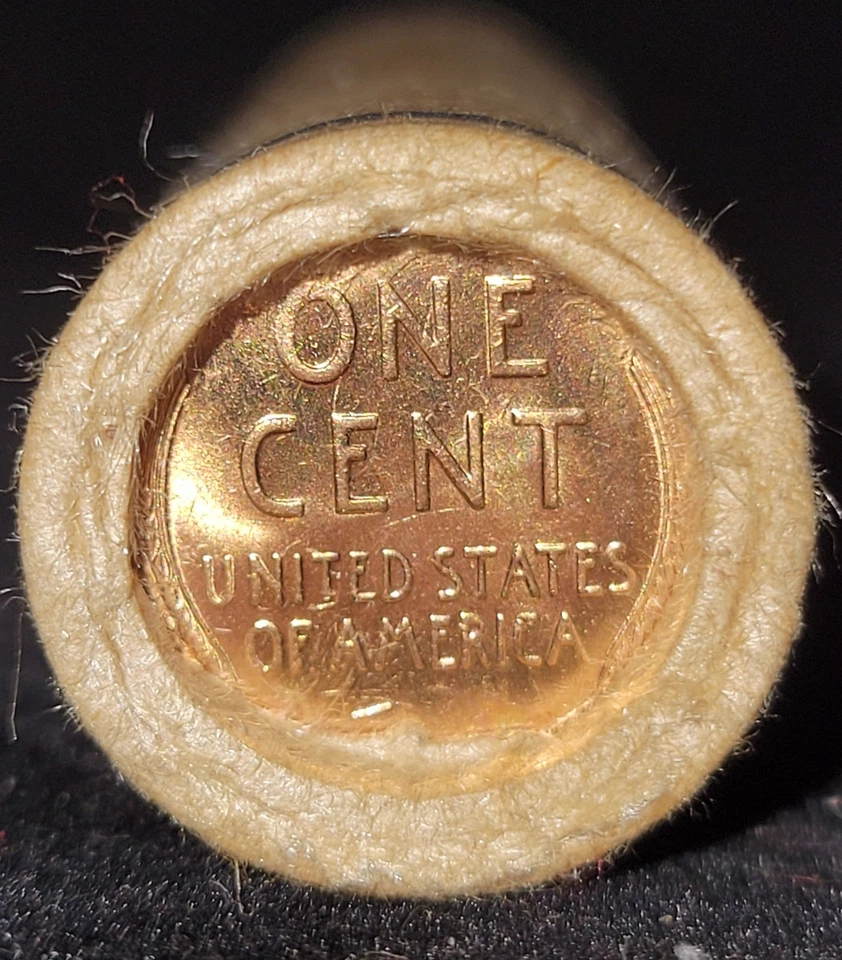 ESTATE!! UNSEARCHED!! Wheat Cent Roll With Old Silver Coin & BU Wheat Tails Ends - Image 2 of 3