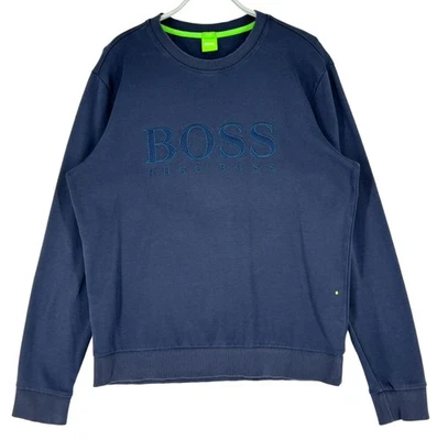 HUGO BOSS Homme Pull over Col Rond Saibo en Laine Tricot Taille L - Photo 1/4