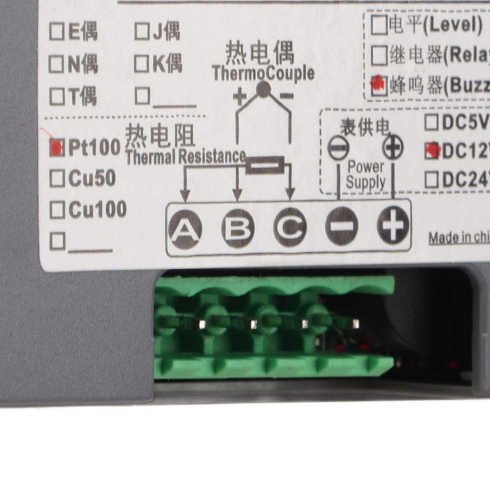 LED Digital Temperature Monitor Gauge For Industry Celsius Fahrenheit.