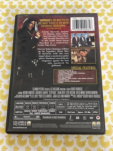 DESPERADO SPECIAL EDITION DVD 2003 salma hayek antonio banderas robert rodriguez - Imagen 4 de 4