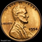 1954 Lincoln Wheat Cent Penny PROOF RED RD 1c