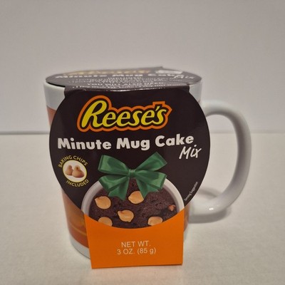 Reeses Minute Mug Cake Mix With Ceramic Coffee Mug Chocolate Peanut Butter - NEW