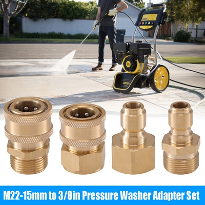 #ad #ad 4PCS High Pressure Washer Adapter Kit Quick Connect M22 15mm to 3 8quot; Swivel Set $11.99