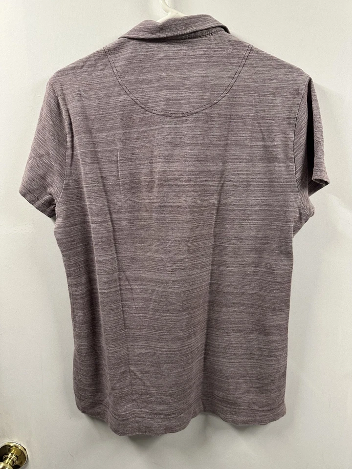 Camiseta Polo Hombre Orlebar Marrón Granate Cuello Abierto Talla L Hecha en Portugal Foto 3 de 4