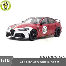 1/18 Alfa Romeo Giulia GTAm MOTORHELIX Red Two-Tone/Italy #69 Diecast Model Car