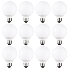 TORCHSTAR 12-Pack G25 LED Light Bulbs, 5W 40W Equivalent, Dimmable 450LM Glob...