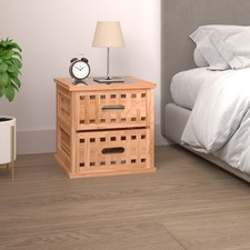 1/2x Nachttisch 34x34x34cm Massivholz Nussbaum Nachtschrank Kommode vidaXL