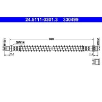 Bremsschlauch ATE 24.5111-0301.3 FüR Peugeot Fiat CitroëN Lancia 106 I 806 Zeta