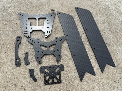 Carbon Fiber F&R Shock Tower + Top Plate + Side Skid Plate Arrma Kraton 6S EXB
