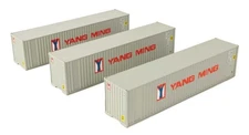 Walthers ~ HO Scale ~ 40' Flat Panel Container ~ 3 Pack ~ Yang Ming ~ 949-18205