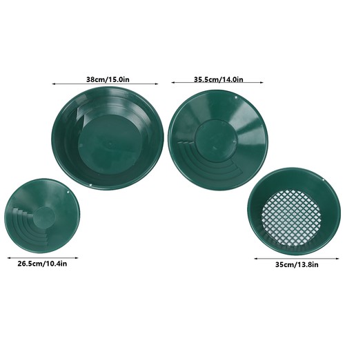 Lightweight 4pcs Green Gold Mining Pan Kit with Rifled Design - Picture 5 of 11