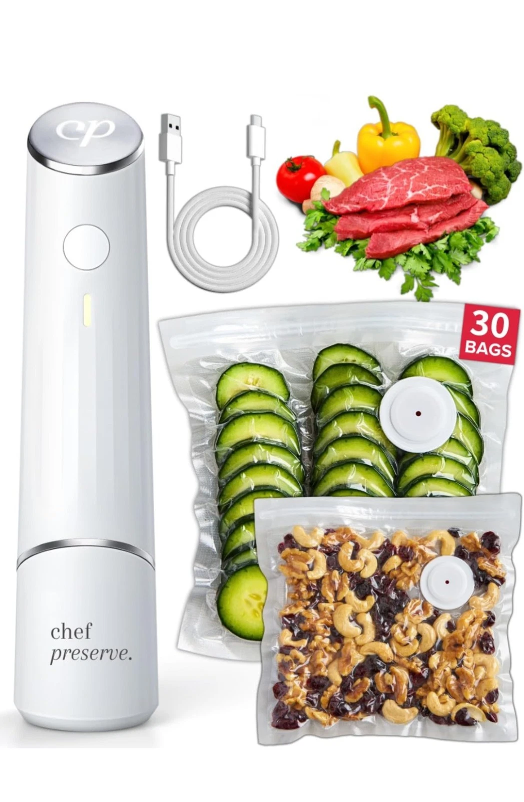 Chef Preserve Compact Vacuum Sealer for Food Vacuum Sealer Machine + 30 Bags.
Opens in a new window