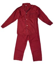Vintage Puritan Mens Pajama Set Medium Grandpa Burgundy