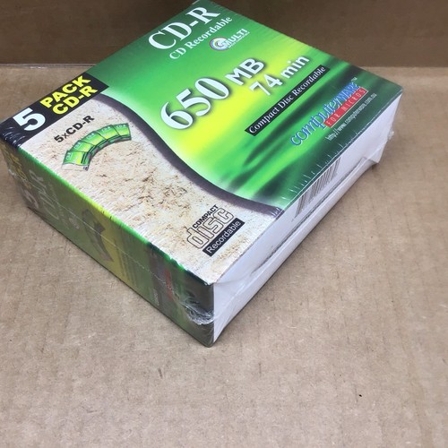 NUEVO paquete de 5 CD-R de artículos de computadora sellados - discos grabables de 650 MB / 74 min - Imagen 2 de 4