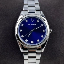 Bulova Surveyor Blue Dial Stainless Steel  Strap Women's Watch 96P229