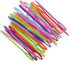 50PCS Large Eye Plastic Crochet Hooks Mixed Colors 90Mm Sewing Yarn Needles for