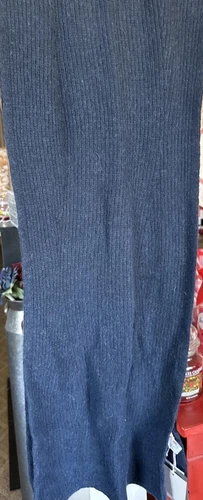 NWT Note di Anita Wool Cashmere Blend Rib Knit Scarf Blue made in Italy 70”X 12”