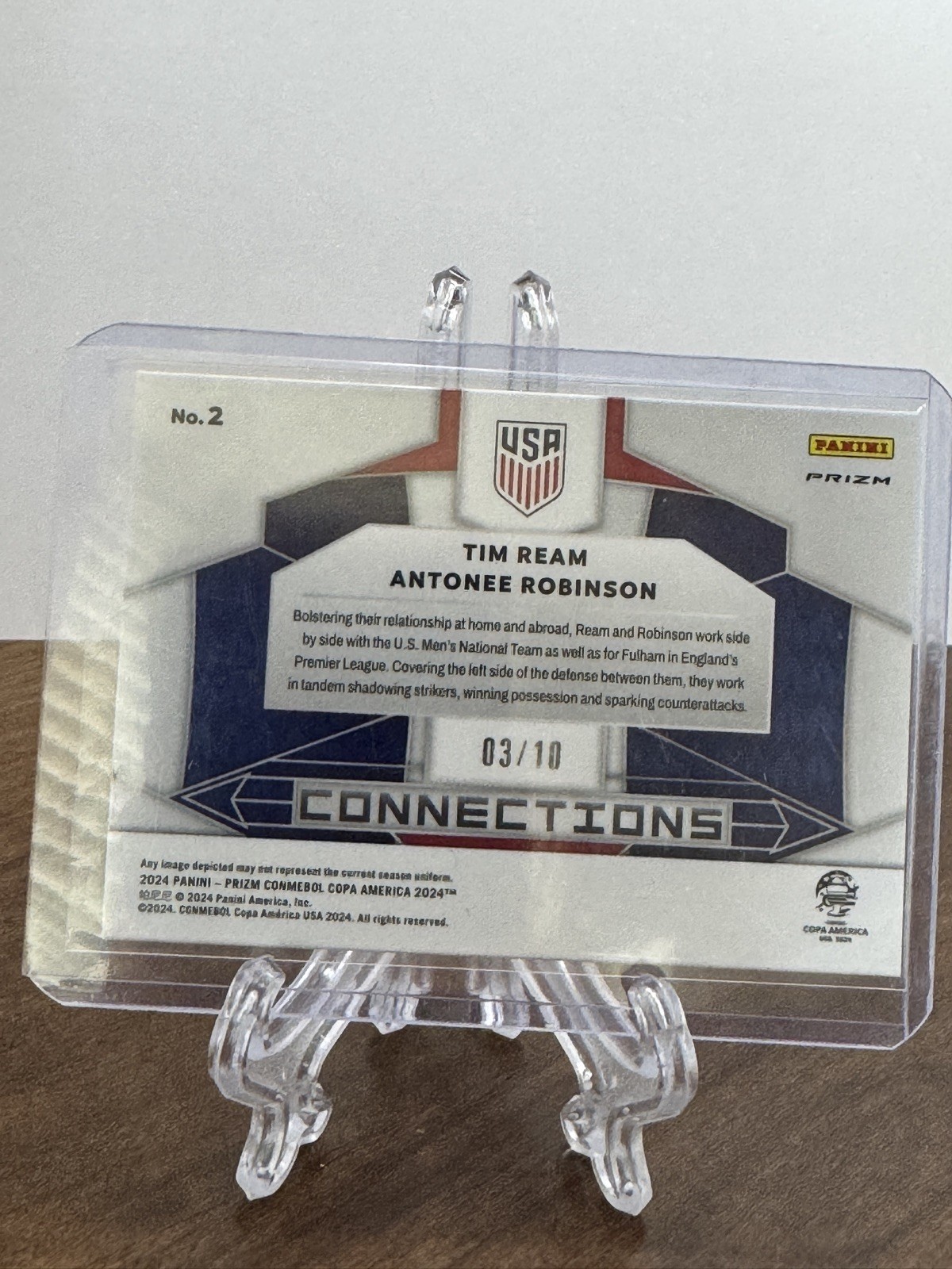 2024 Panini Prizm Connections Copa America Gold 3/10 Antonee Robinson Tim Ream view 3