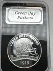 GREEN BAY PACKERS NFL FOOTBALL 1919 INAUGURAL SEASON 1oz .999 SILVER COIN