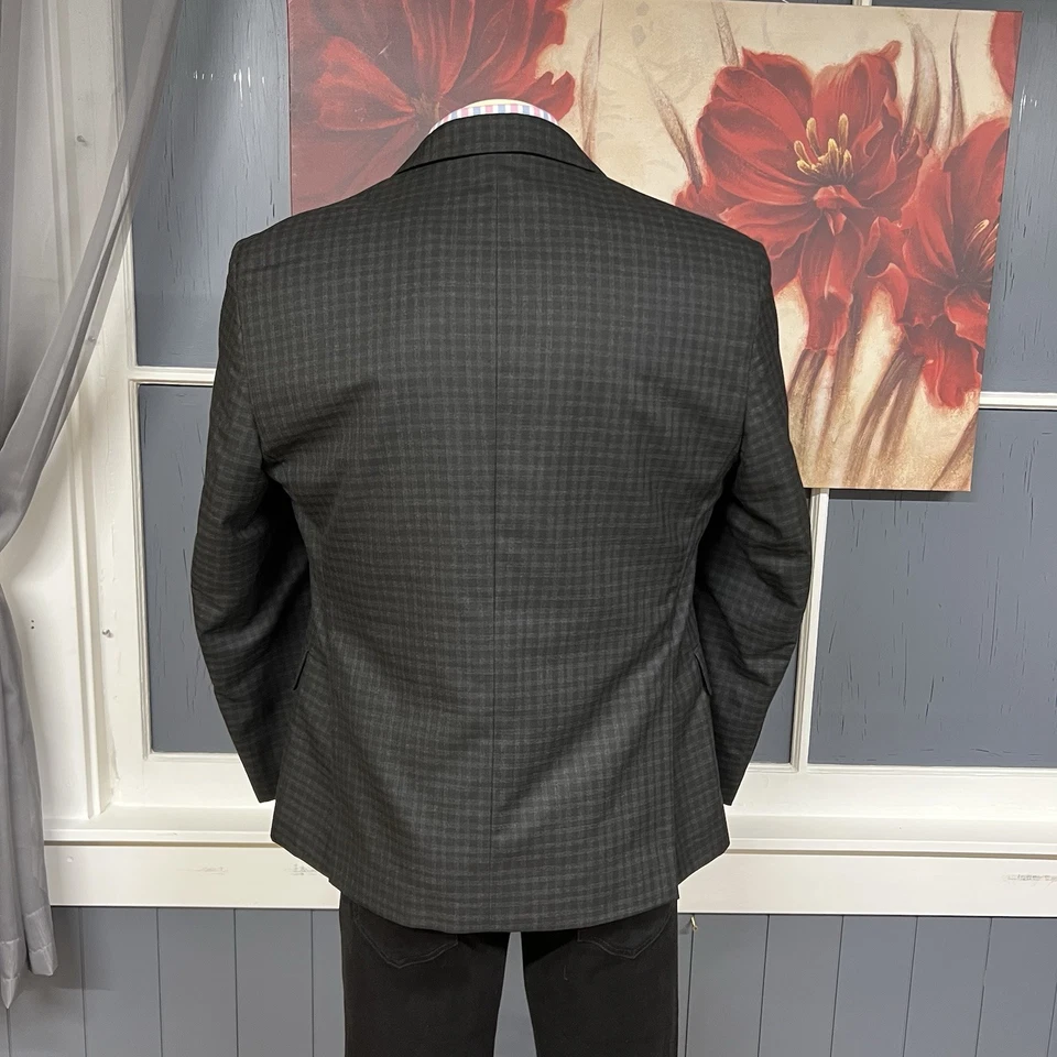 Tommy Hilfiger костюм куртка Blazer Sport пальто мужской 42S короткий полиэстер черный/серый - Изображение 3 из 4