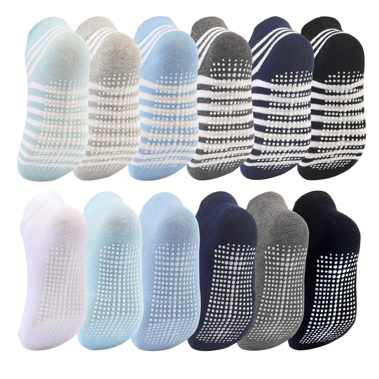 Toddler Non-Slip Ankle Socks Baby Anti-skid Grips Socks for Infant Kids (3-5T...