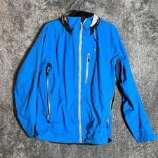 Simms Jacket Mens Large Blue Goretex Lightweight Hooded Outdoors Fishing