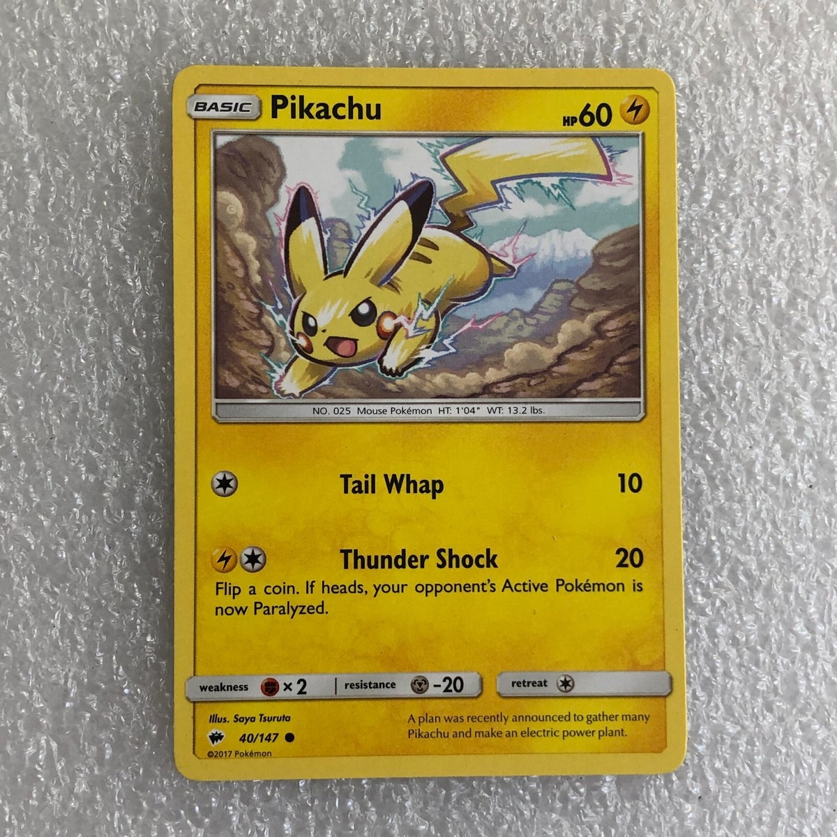 2017 Pikachu 40/147 Burning Shadows Pokemon Card | eBay