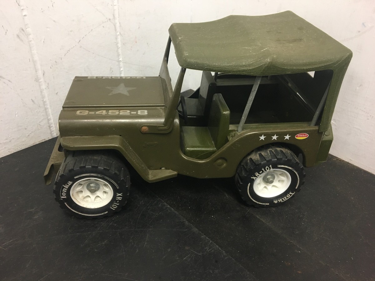 TONKA ジープ Vintage Tonka Jeep G-452-8 1970s US Army Pressed Steel