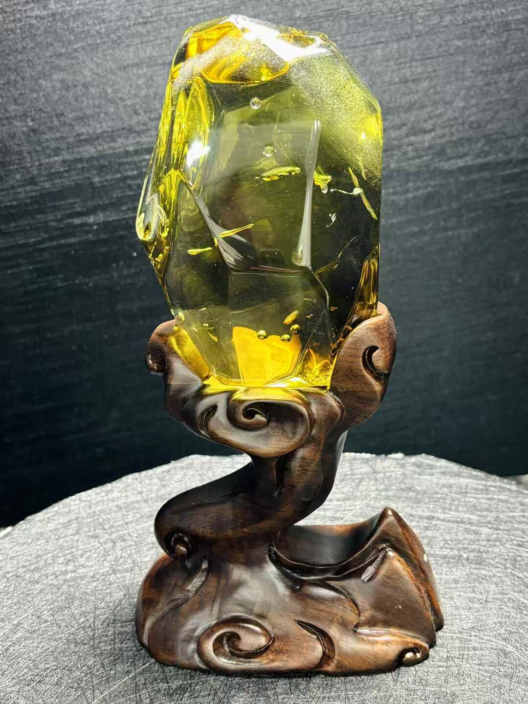 Rare 2.68LB Top Natural Citrine Rough Stone Quartz Crystal Specimen Decor +stand